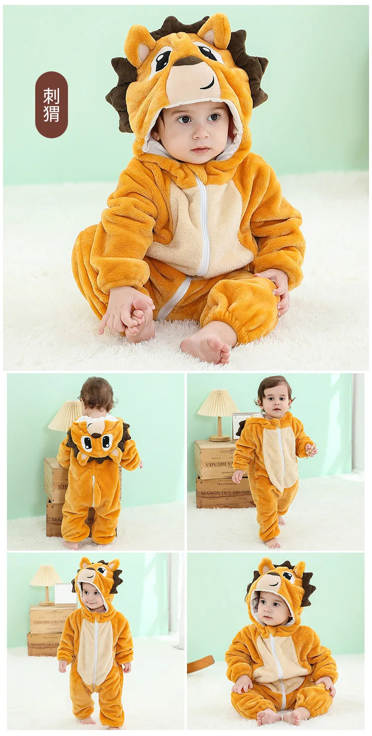 0 1 2 3 4 Years Kigurumi Pajamas for Toddler Baby Clothes Children Outfits Infant Dinosaur Unicorn Cat Monkey Cosplay Costumes