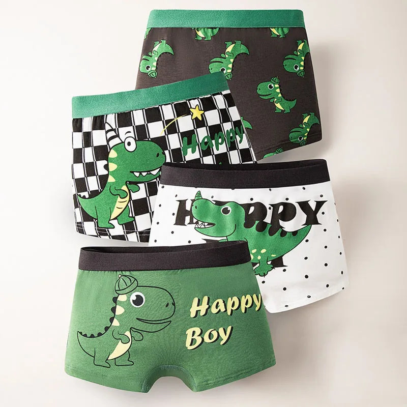 4 Pcs/Set Boy's Cotton Boxer