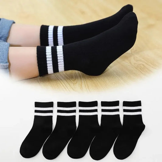 5 Pairs  Pure Colour Soft Breathable Cotton Socks