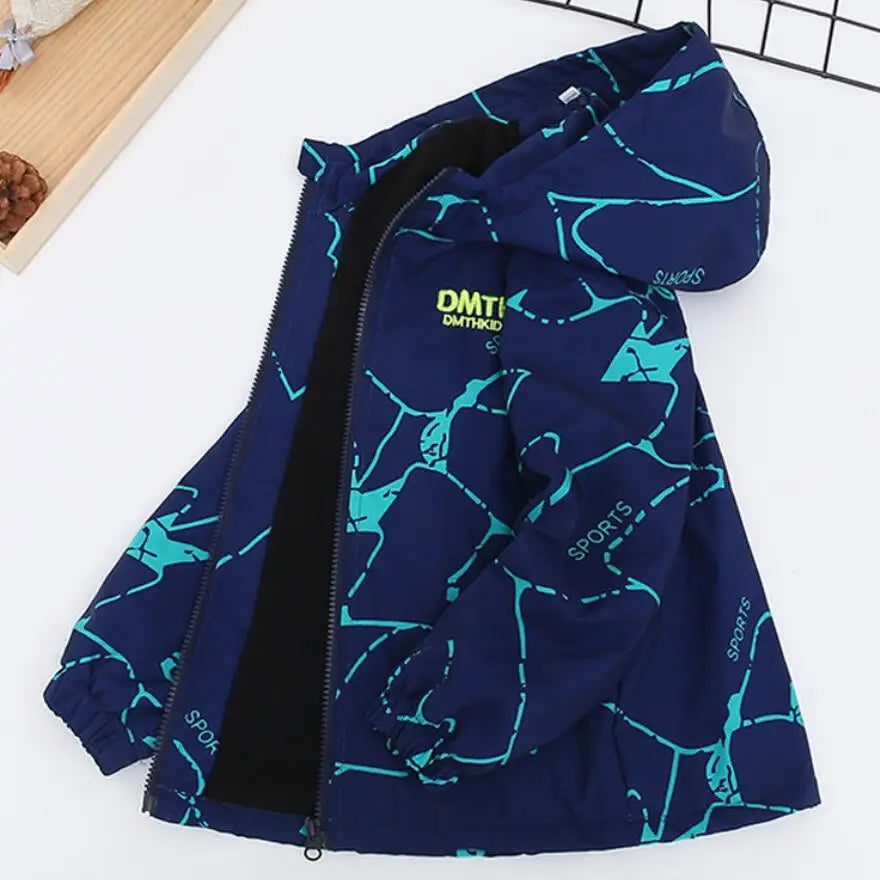 Kid's Fashionable Outdoor Waterproof Hooded Jackets