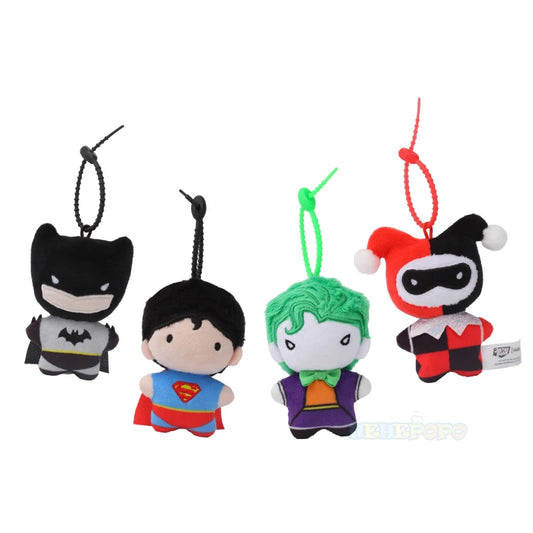 DC Movies HEROS 9cm Superman Batman Harley Quinn Plush Toy Soft Keychain Creative Cartoon Gift for Christmas Halloween