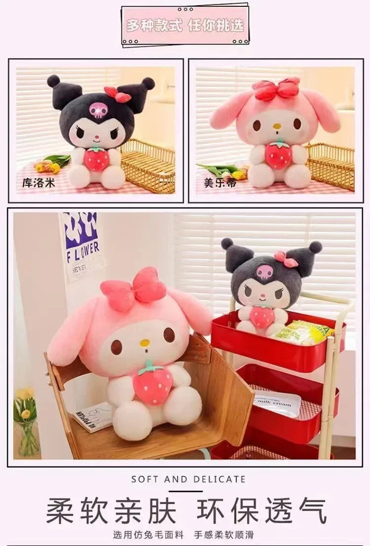 Anime  Hello Kitty Kuromi Cinnamoroll Plush Dolls Room Ornaments Pillow Toy Girl Children Birthday Valentine Gift
