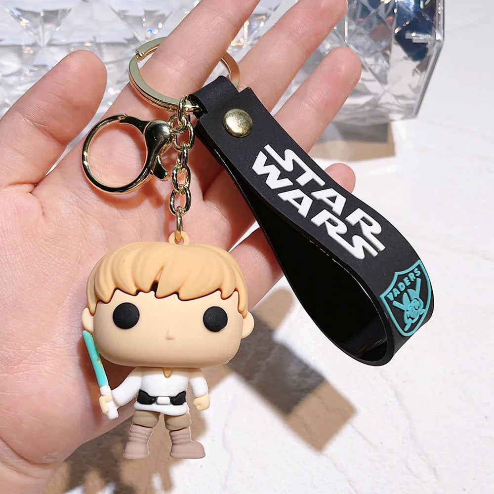 Disney Movie Star Wars Keychain Darth Vader Yoda Chewbacca Doll Handbag Pendant Keyrings Key Holder Decor for Boys Birthday Gift