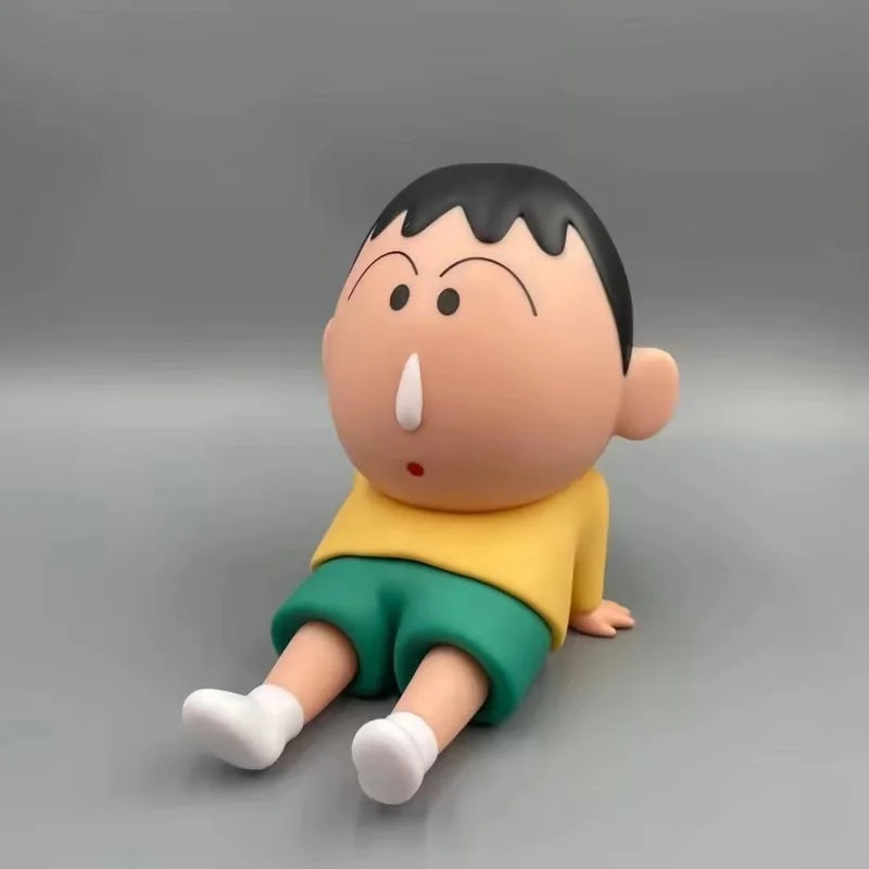 Crayon Shin-Chan Figures Phone Holder Kawaii Anime Desktop Ornaments Cartoon Watching TV Phone Support Cute Doll Decorations
