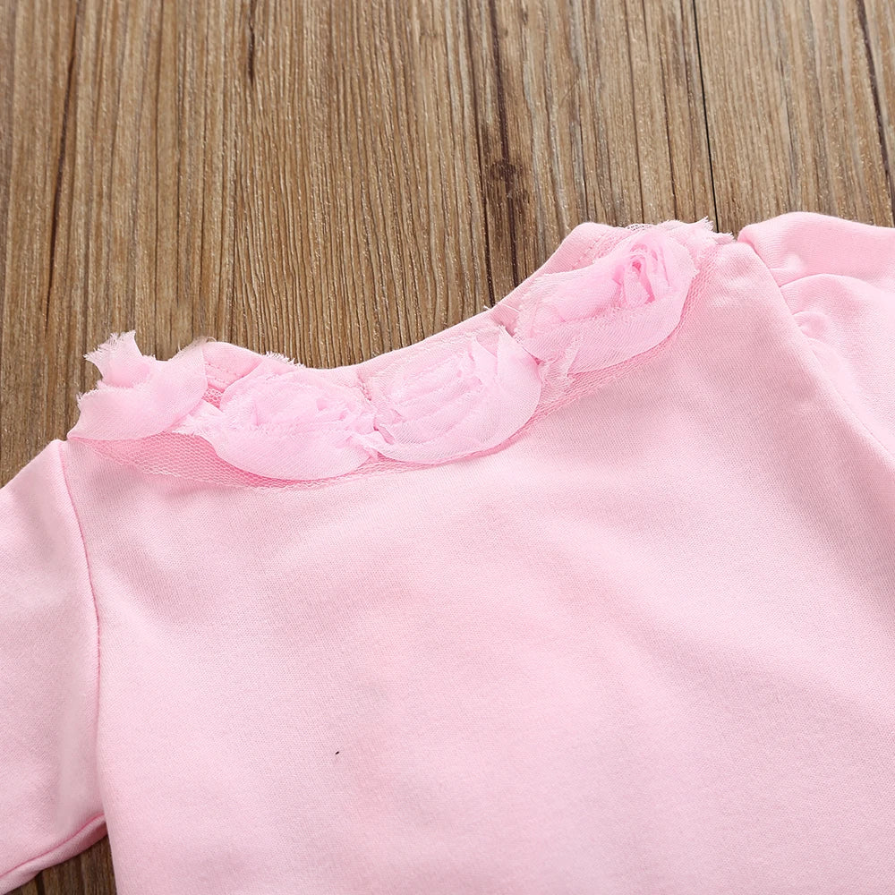 Newborn Baby Girl Clothes  2pcs Long Sleeve Lace Romper & Headband Set