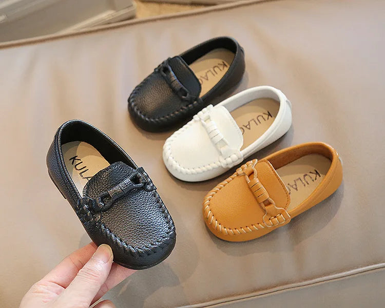 Kid's Leather Flats Slip-on Loafers