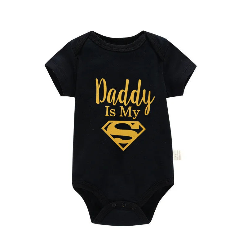 Newborn Romper- Daddy Is My Hero Print