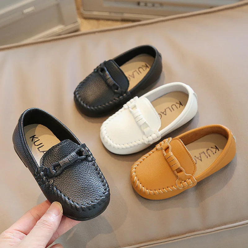 Kid's Leather Flats Slip-on Loafers