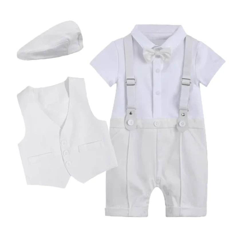 Baby Suits Romper + Vest + Hat