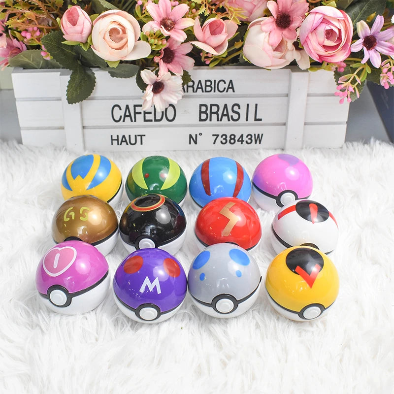 Pokemon Poke Ball 12Pcs/Set  Figure Toys Anime Pikachu Pocket Monster Pet Elf PVC Figurine Action Collection Model Dolls Gifts