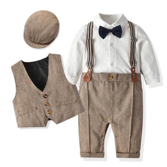 Baby Suits Romper + Vest + Hat