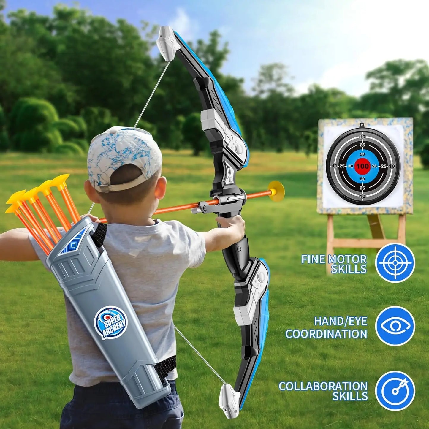 Kids Bow and Arrow LED Light Up Archery Set