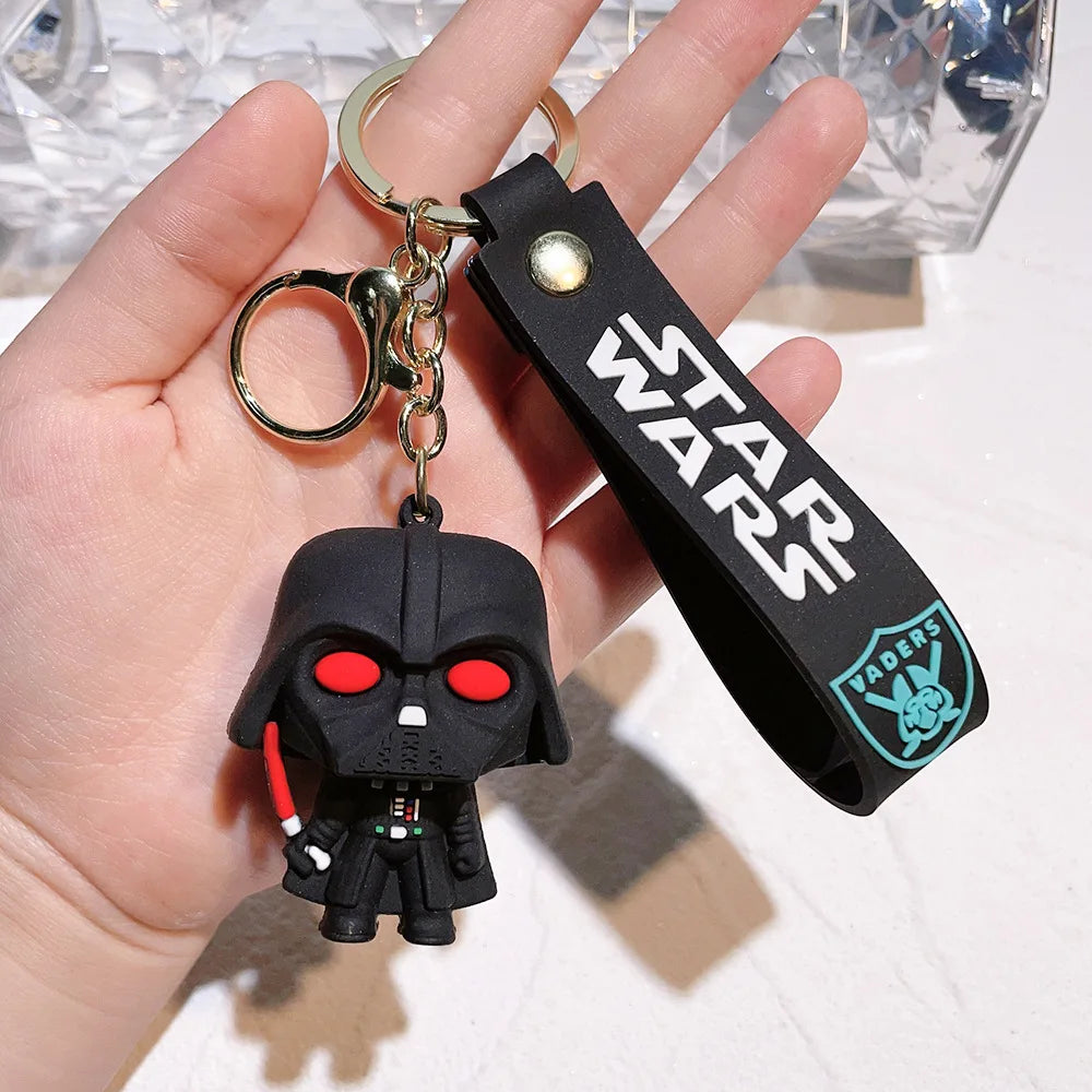 Disney Movie Star Wars Keychain Darth Vader Yoda Chewbacca Doll Handbag Pendant Keyrings Key Holder Decor for Boys Birthday Gift