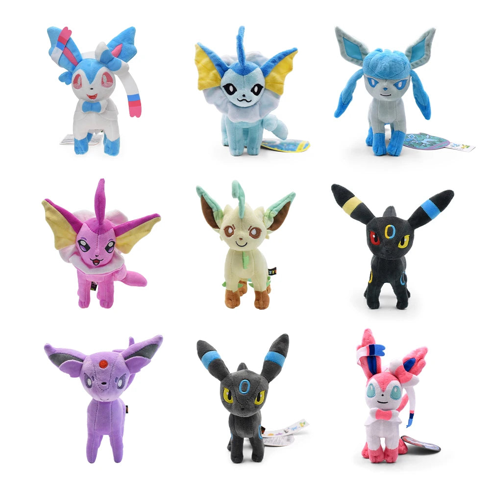 POKEMON Leafeon Vaporeon Glaceon Sylveon Espeon Umbreon Vaporeon Sylveon Plush Toys Game for Collectible Gift,Soft Plushies Stuffed