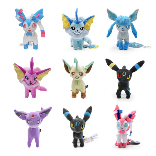 POKEMON Leafeon Vaporeon Glaceon Sylveon Espeon Umbreon Vaporeon Sylveon Plush Toys Game for Collectible Gift,Soft Plushies Stuffed
