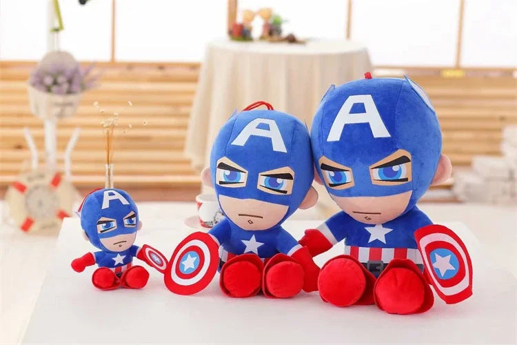 Marvel Cartoon Movie Anime Captain America Spider Man Iron Man Plushies Lovely Doll Cute Super Hero Plushies Gifts Kids