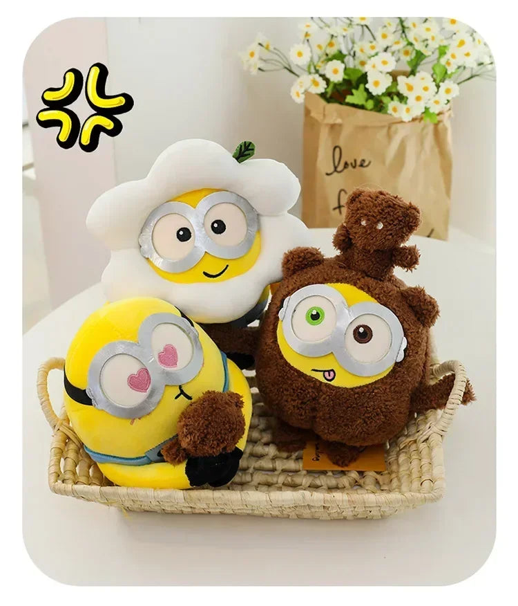 Movie Minions Plush Bob+Tim Series Bob Holding Tim Bear Doll High Quality Cute Animal Toys Christmas Gifts