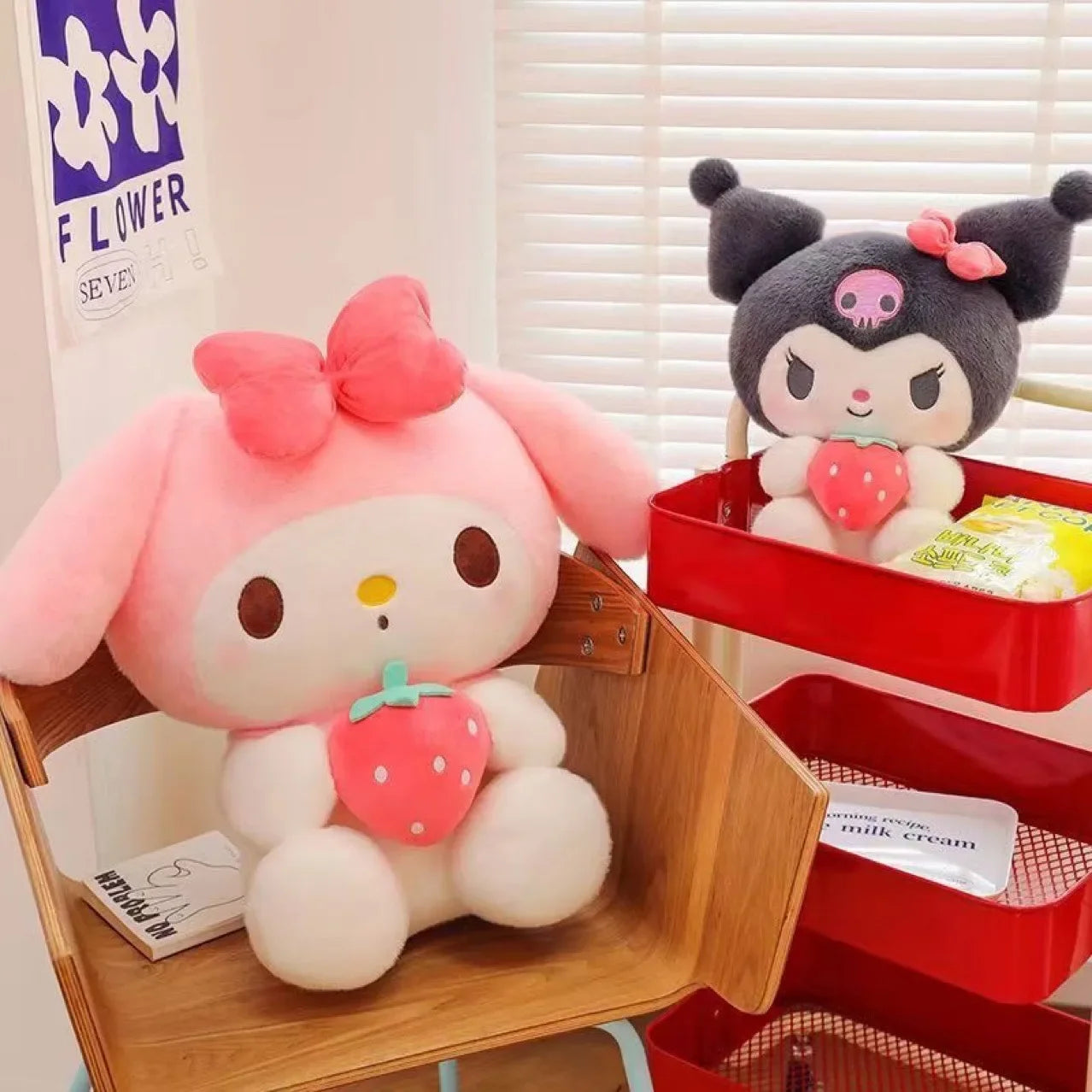 Anime  Hello Kitty Kuromi Cinnamoroll Plush Dolls Room Ornaments Pillow Toy Girl Children Birthday Valentine Gift