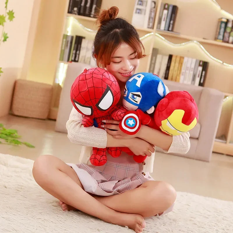 Marvel Cartoon Movie Anime Captain America Spider Man Iron Man Plushies Lovely Doll Cute Super Hero Plushies Gifts Kids
