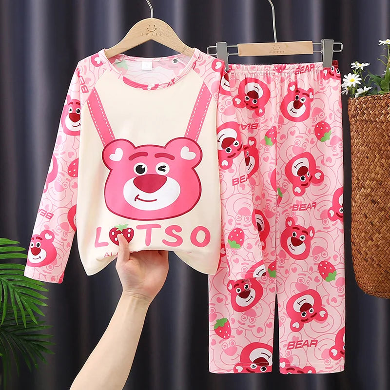 Girl's Pink Nightwear Pyjama Suits