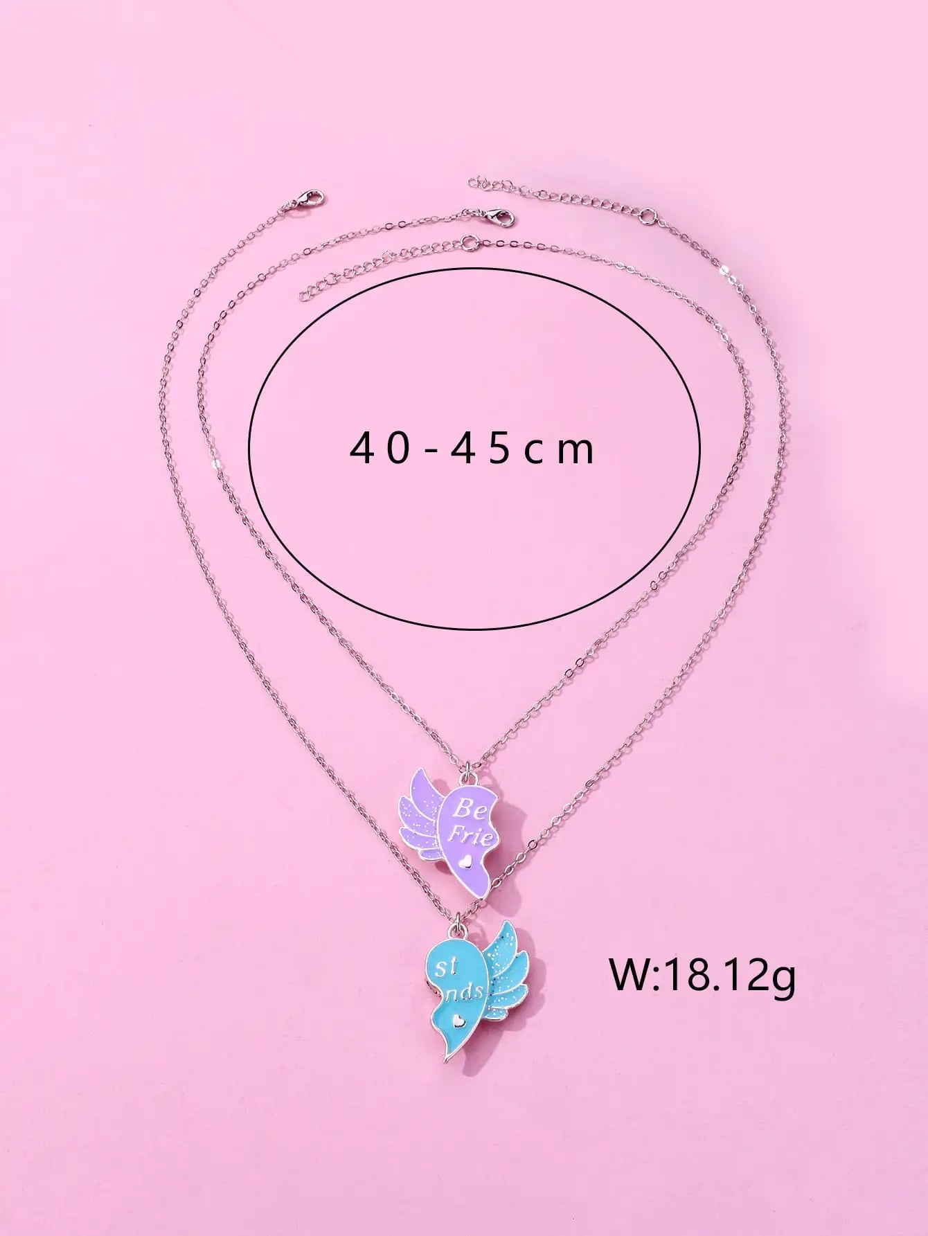 2 Pcs/Set Magnetic Necklace Of Little Angel For Best Friends