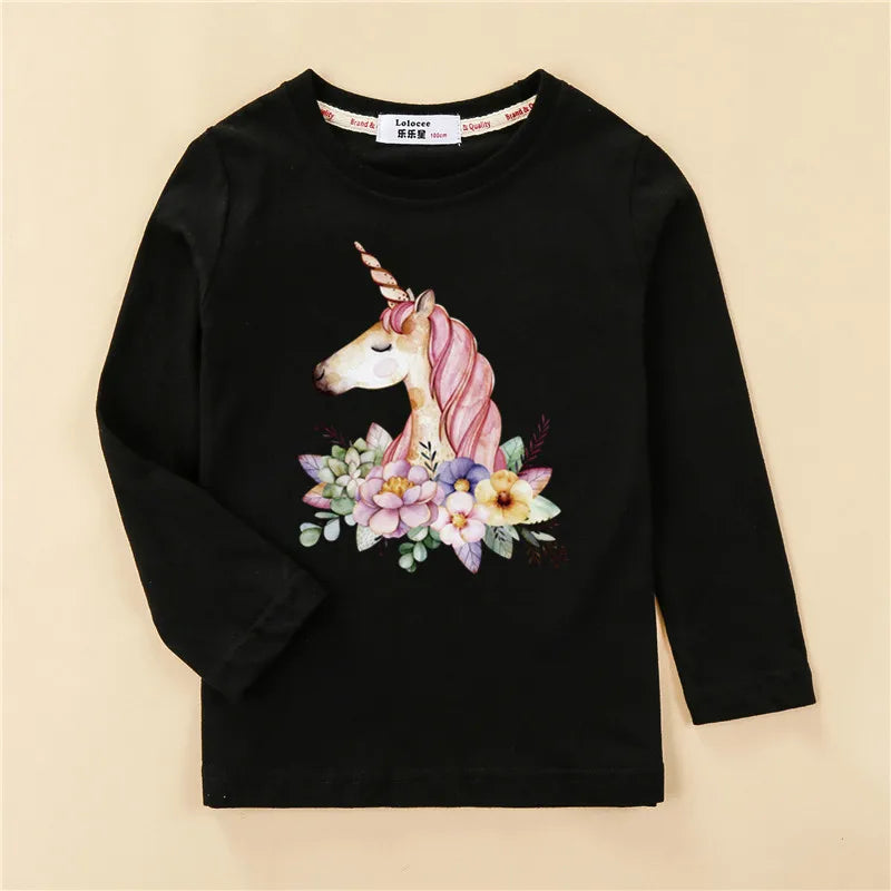 Girls Long Sleeve Casual Wear Cotton Tees