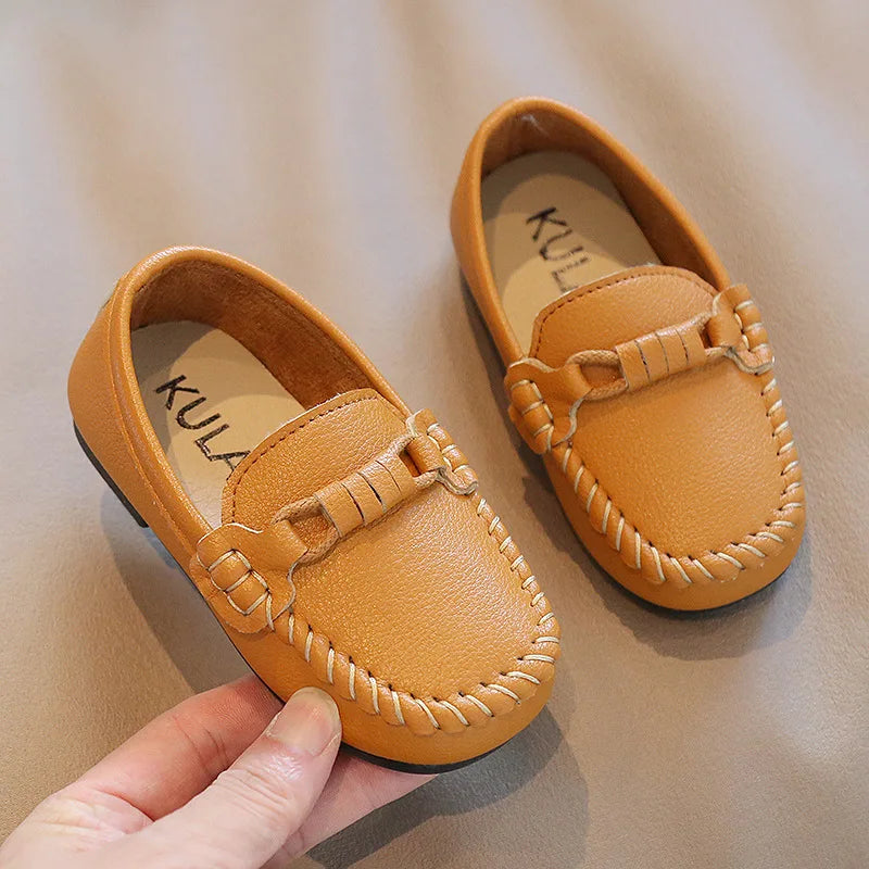 Kid's Leather Flats Slip-on Loafers