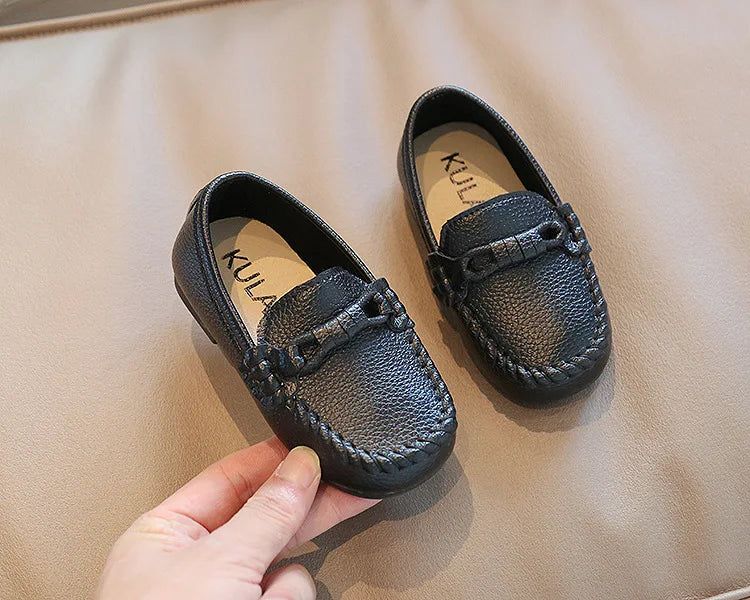 Kid's Leather Flats Slip-on Loafers