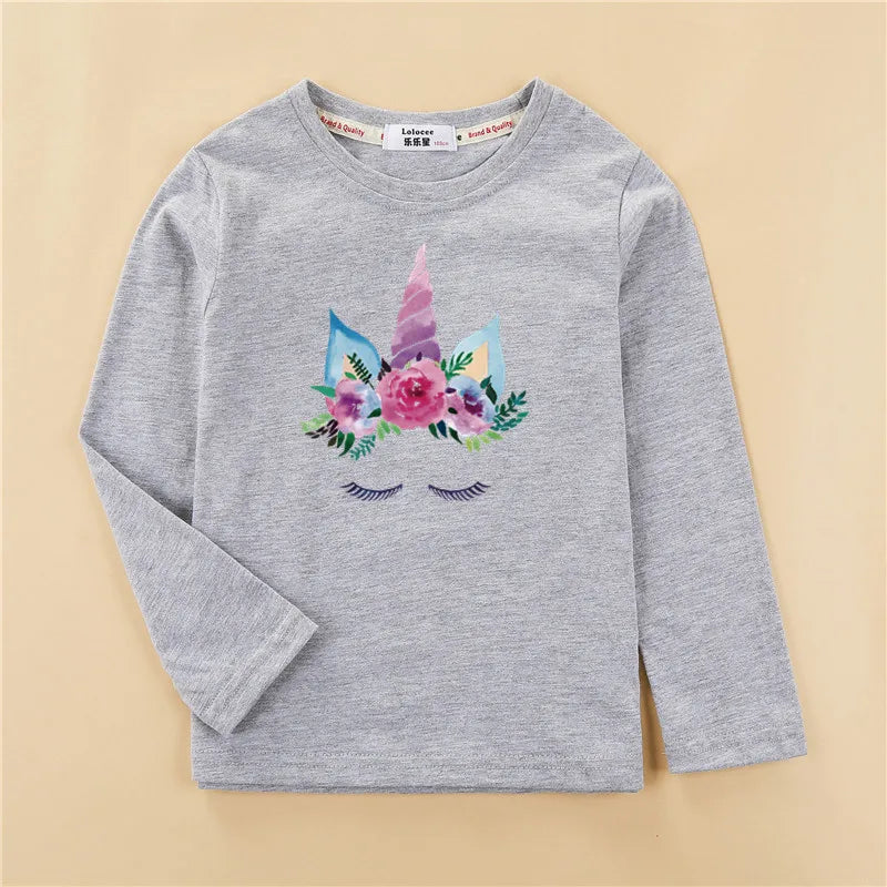 Girls Long Sleeve Casual Wear Cotton Tees