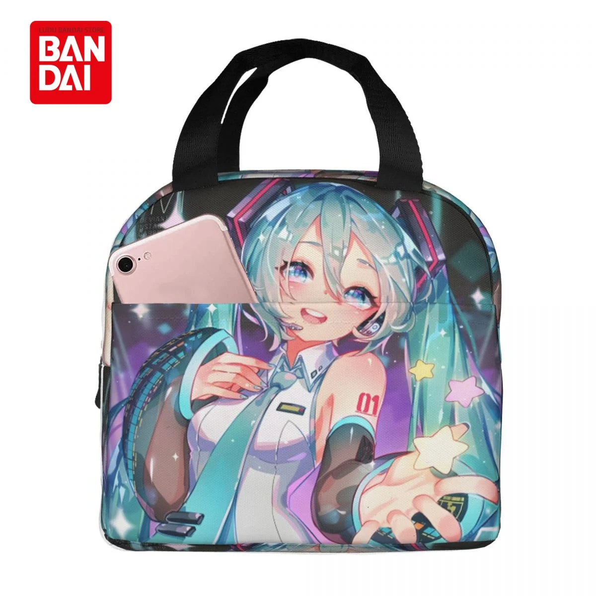Hatsune Miku Insulated Lunch Bag for School Kids Office Sac Lunch Portable Thermal Cooler Lunch Box Handbag Gift