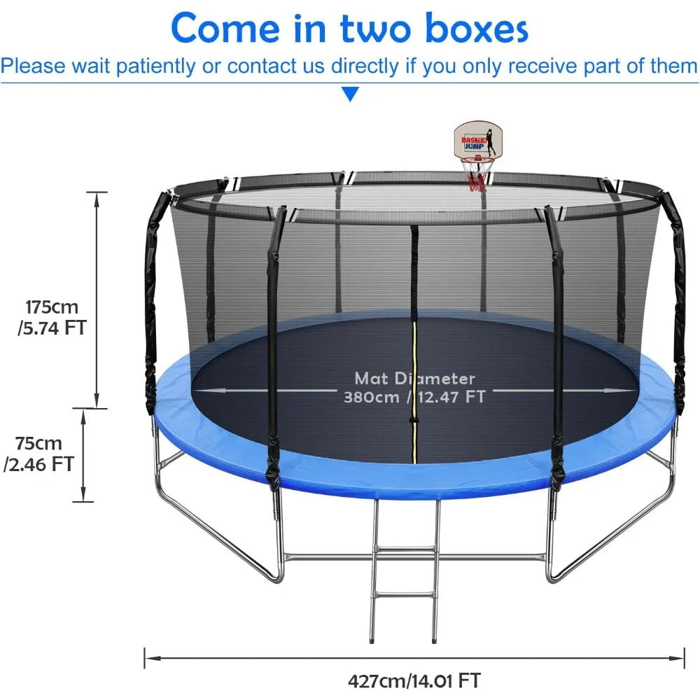 14FT Trampoline with Balance Bar & Basketball