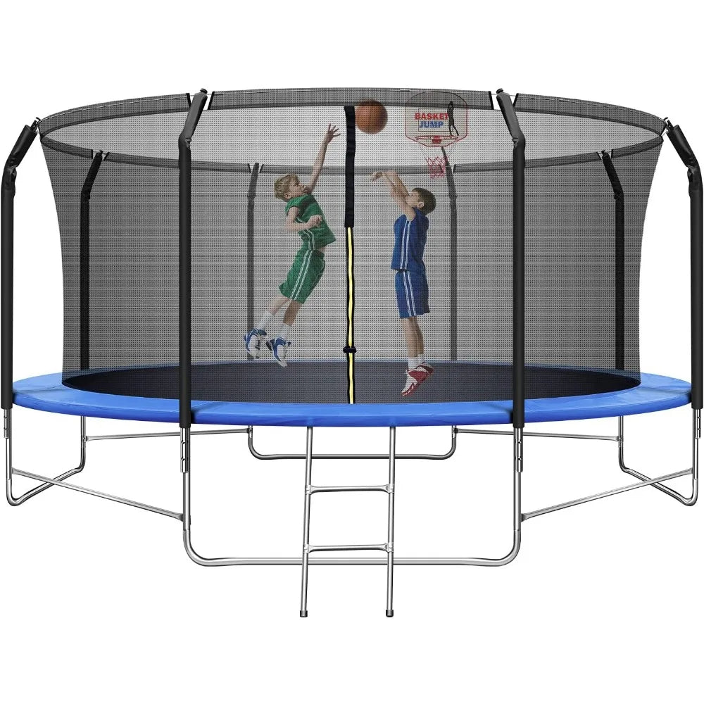 14FT Trampoline with Balance Bar & Basketball