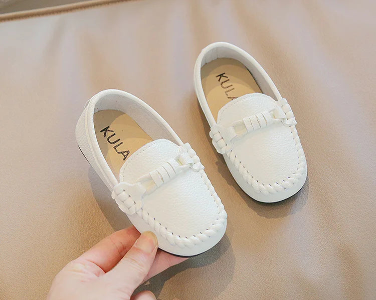 Kid's Leather Flats Slip-on Loafers