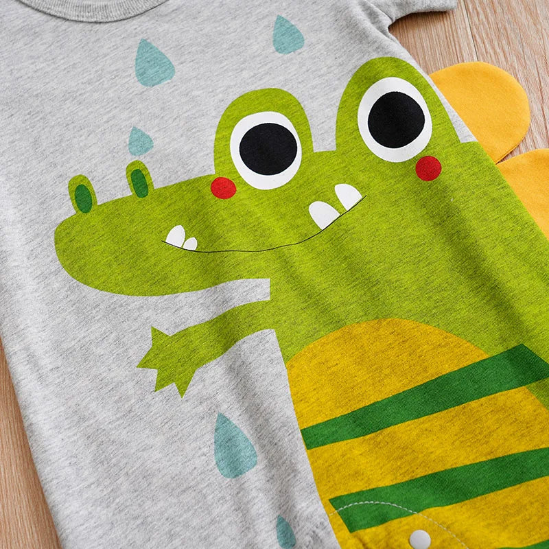 Crocodile 3d Printed Cotton Comfortable Bodysuit