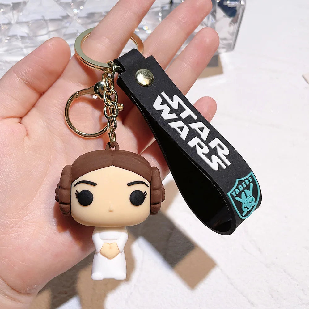 Disney Movie Star Wars Keychain Darth Vader Yoda Chewbacca Doll Handbag Pendant Keyrings Key Holder Decor for Boys Birthday Gift