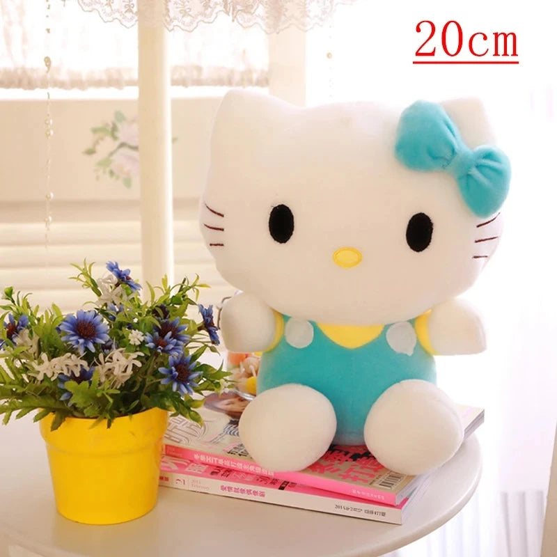 MINISO Hello Kitty Plush Toys Sanrio Cute 20cm Movie KT Cat Dolls Soft Kawali Stuffed Hello Kitty Christmas Birthday Gifts