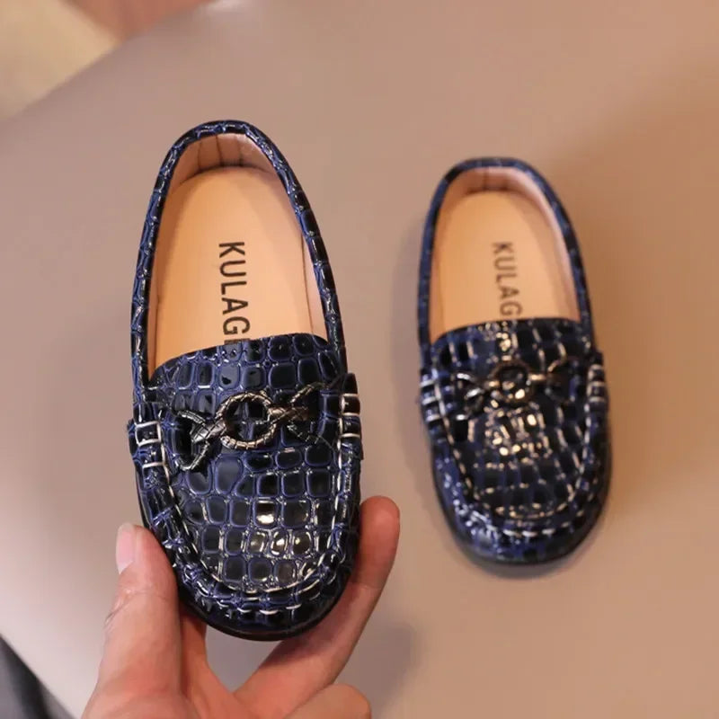 Kids Casual Leather Flats Slip-on Loafers