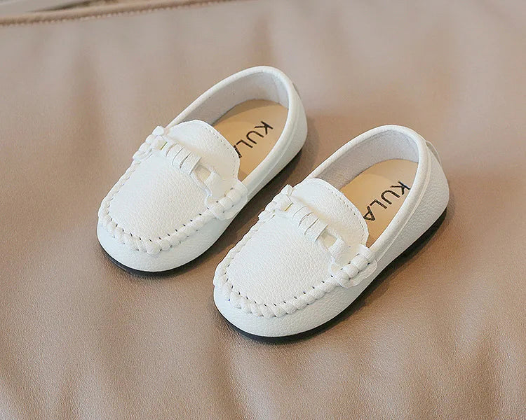 Kid's Leather Flats Slip-on Loafers