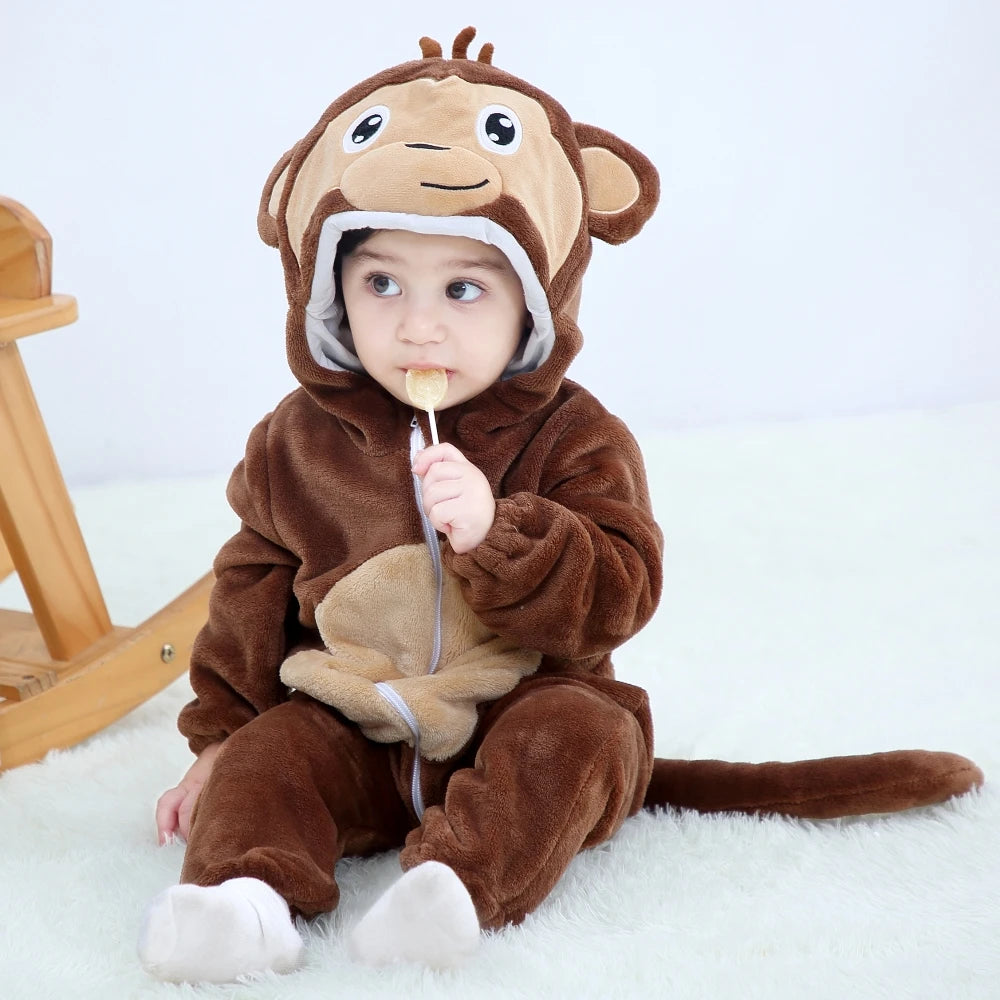 0 1 2 3 4 Years Kigurumi Pajamas for Toddler Baby Clothes Children Outfits Infant Dinosaur Unicorn Cat Monkey Cosplay Costumes