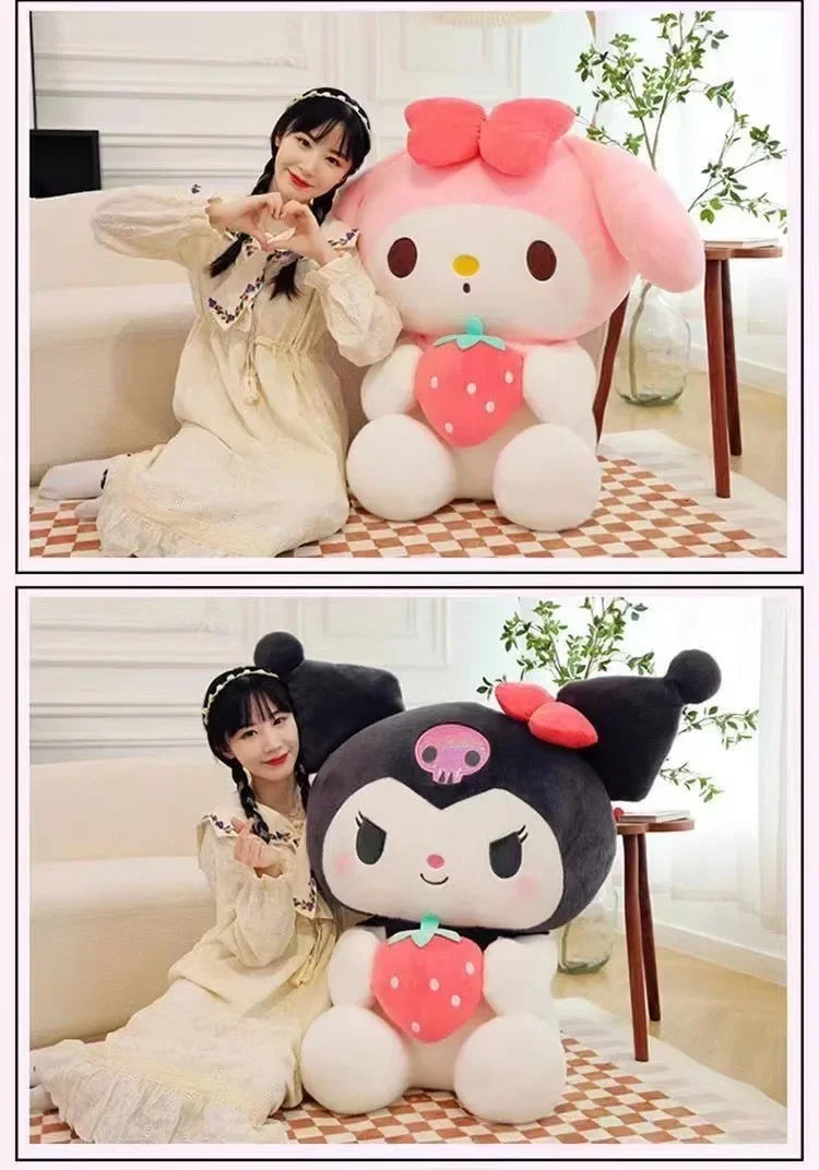 Anime  Hello Kitty Kuromi Cinnamoroll Plush Dolls Room Ornaments Pillow Toy Girl Children Birthday Valentine Gift