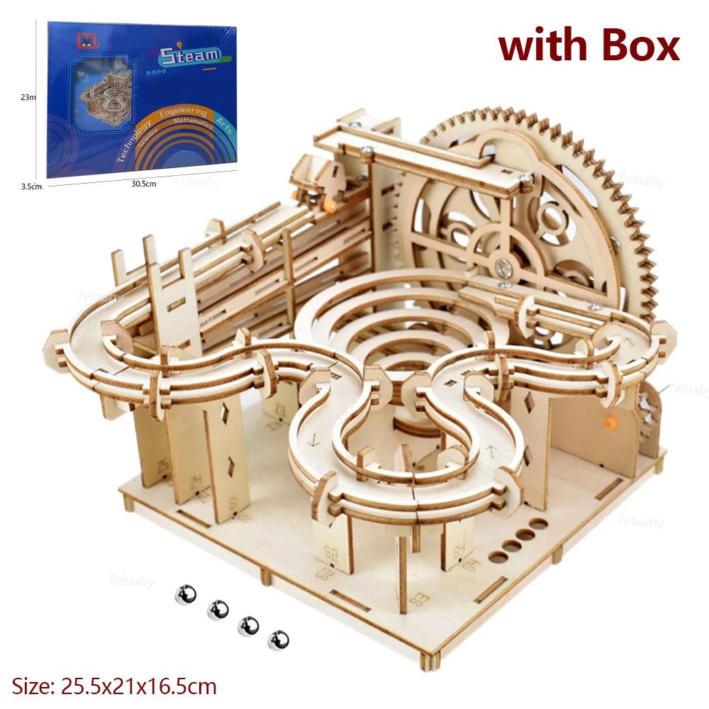 Marble Run 3D Wooden Puzzle DIY Mechanical Model  Building Kits