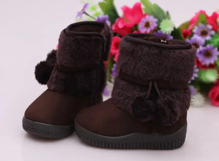 Girls Comfortable Lobbing Ball Thick Snow Boots