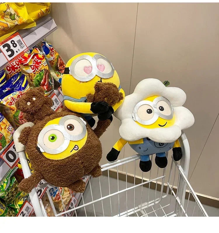 Movie Minions Plush Bob+Tim Series Bob Holding Tim Bear Doll High Quality Cute Animal Toys Christmas Gifts