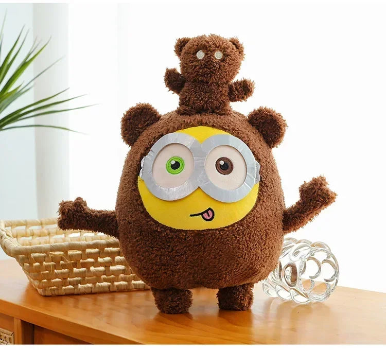 Movie Minions Plush Bob+Tim Series Bob Holding Tim Bear Doll High Quality Cute Animal Toys Christmas Gifts