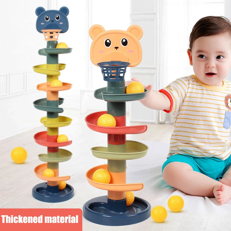 Sliding Rolling Balls Pile Tower Stacking