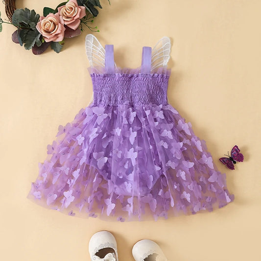 Toddler Girl's Sleeveless Floral Lace Ruffle Romper Dress