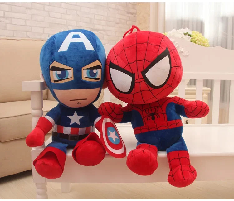 Marvel Cartoon Movie Anime Captain America Spider Man Iron Man Plushies Lovely Doll Cute Super Hero Plushies Gifts Kids