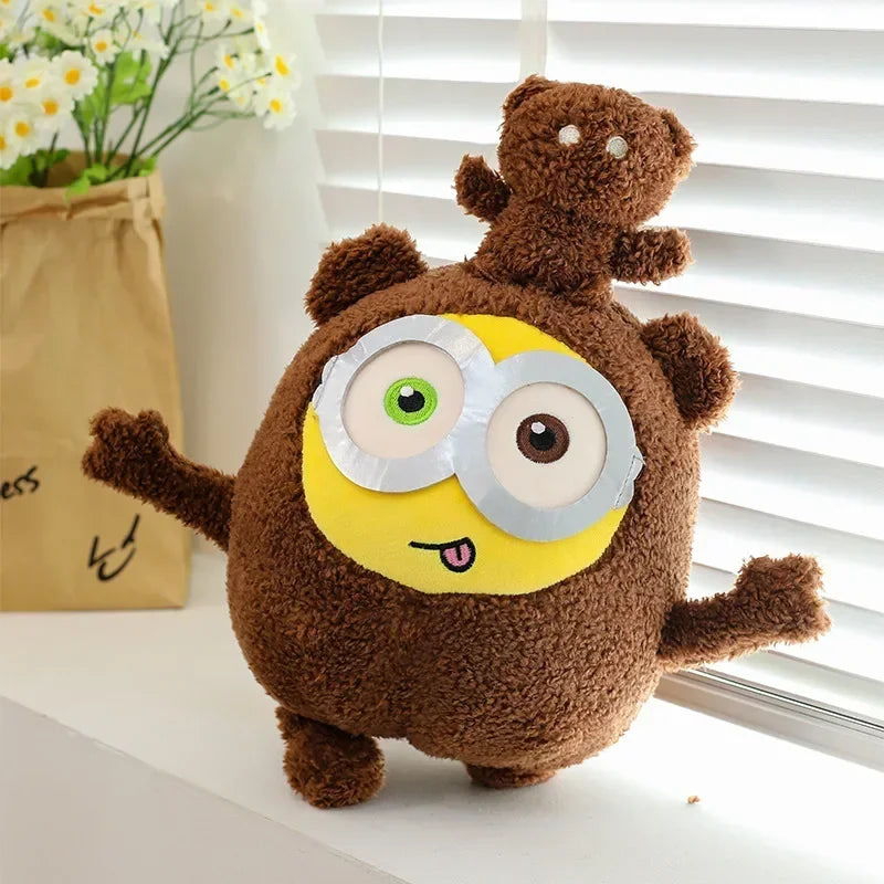 Movie Minions Plush Bob+Tim Series Bob Holding Tim Bear Doll High Quality Cute Animal Toys Christmas Gifts