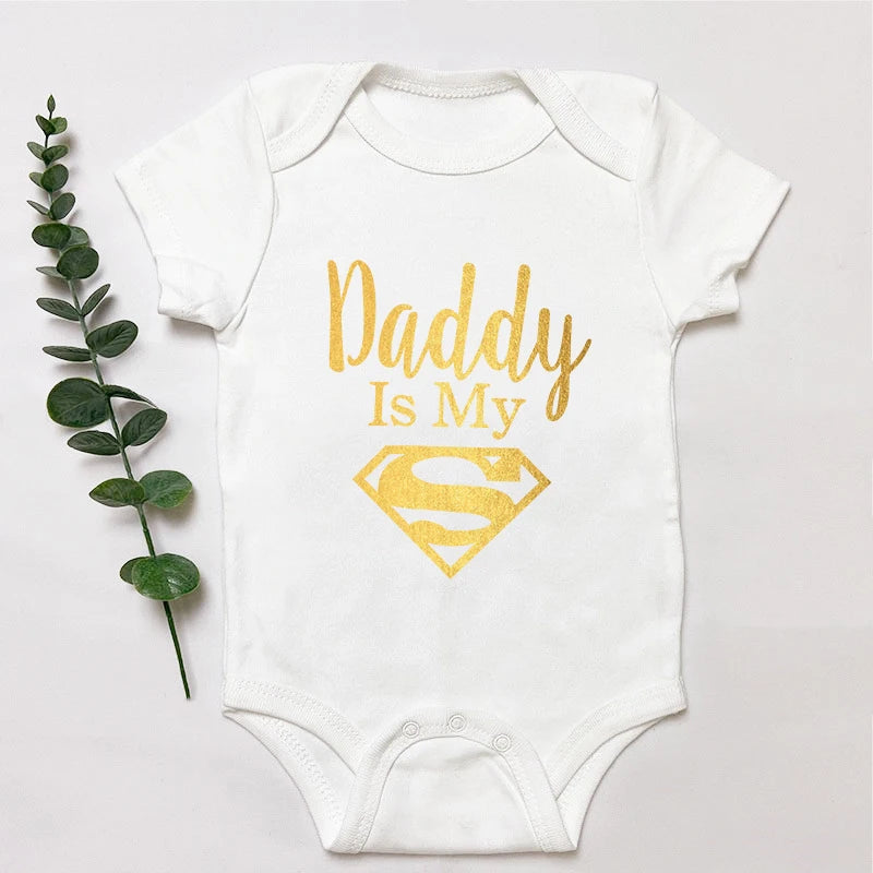 Newborn Romper- Daddy Is My Hero Print