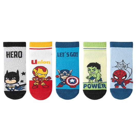 Children's 5 Pairs  Cotton Cartoon Socks